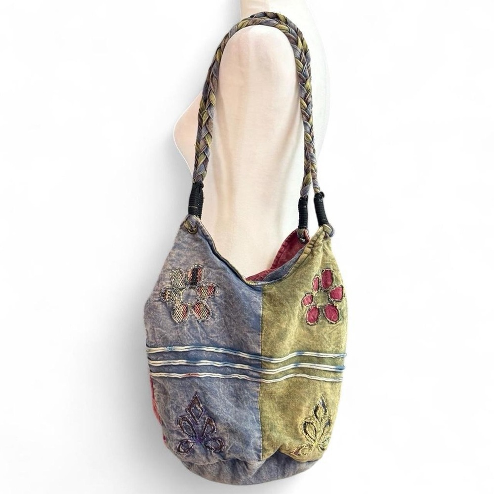 Boho Hippie Patchwork Hobo Bag Embroidered Slouchy Shoulder Purse